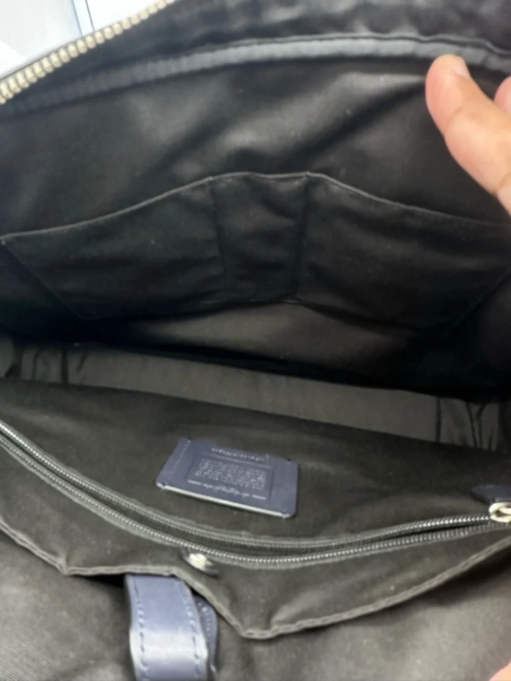 Coach Perry Slim Briefcase Laptop Bag Navy Blue Signature Coated Canvas F59057 - Picture 13 of 16